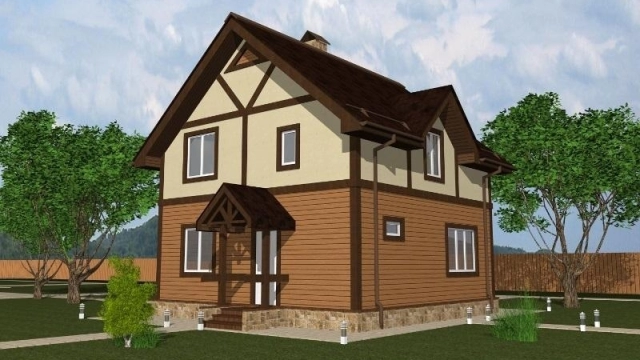 КАРКАСНЫЙ ДОМ 8x8-128м С ЖИЛОЙ МАНСАРДОЙ